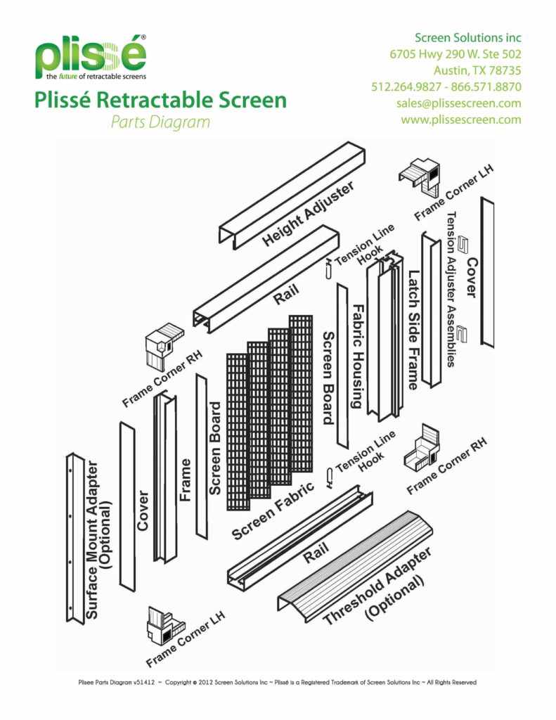 Plisse Parts Diagram v5142012