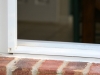 Plisse Window - Outside - White - Retracted - bottom close up 2