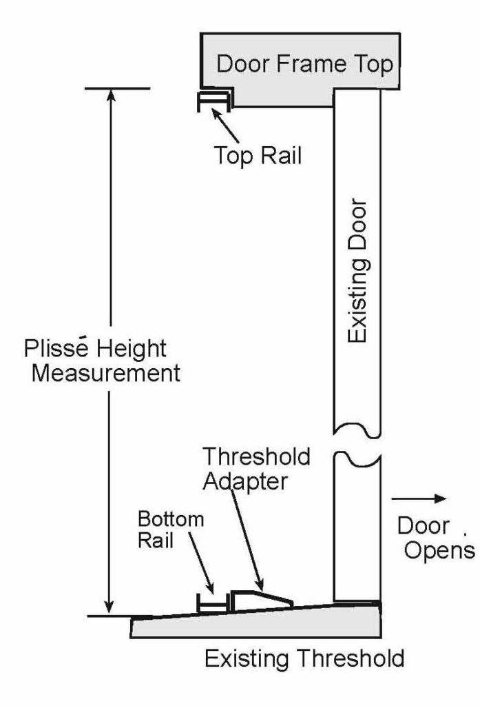 Drawing showing typical installation with threshold adapter.