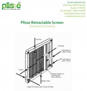 Plisse Retractable Screen Dimensional Drawing