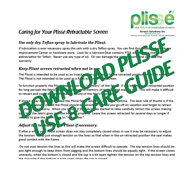 Plisse Retractable Screen Caring-Thumbnail
